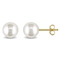 Miadora 10k Yellow Gold Cultured White Pearl Stud Earrings (6-6.5 mm)