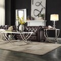Anson Steel Brushed Arch Curved Modern 3-piece Occasional Set
