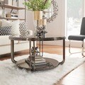 Edison Black Nickel Plated Castered Modern Round Coffee Table