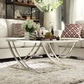 Anson Steel Brushed Arch Curved Sculptural Modern Coffee Table
