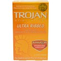 Trojan Ultra Ribbed Lubricated Spermicidal Latex Condoms (Pack of 12)