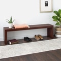 Walnut Finish 60-inch Slat Bench