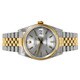 Pre-owned Rolex Mens Two Tone Datejust Silver Stick Dial Watch