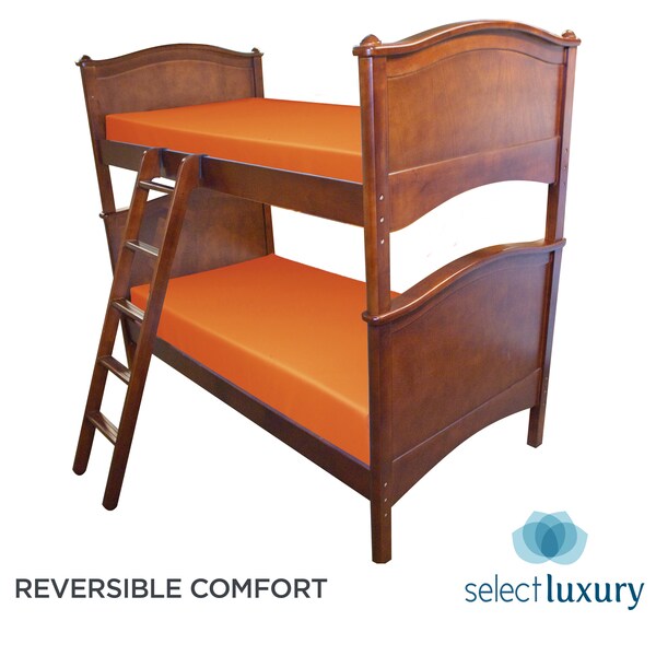 Select Luxury Reversible 6 inch Orange Bunk Bed Twin size Foam Mattress Select Luxury Mattresses