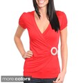 Stanzino Women's Cap Sleeve Wrap Top
