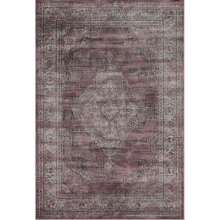 Vintage Overdyed Plum Faux Silk Rug