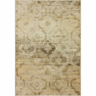 Trellis Overydyed Natural Faux Silk Rug