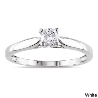 Miadora 14k Gold 1/4ct TDW Diamond Solitaire Engagement Ring (H-I, I2-I3)