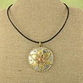 Handcrafted Copper and Brass Flower Pendant Necklace (India)