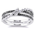 Miadora 14k White Gold 1/2ct TDW Black and White Diamond Ring (G-H, I1-I2)