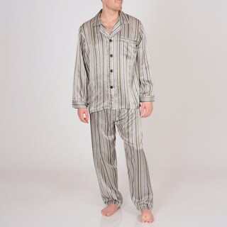 Majestic Sterling Men's Printed Silk Pajama Set