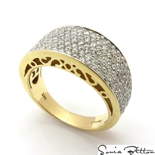 Sonia Bitton 14k Yellow Gold 1 1/5ct TDW Designer Pave Diamond Ring (G-H, SI1-SI2)