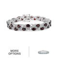 Malaika Sterling Silver Blue Topaz or Garnet and White Topaz Bracelet