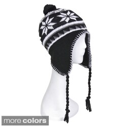 Snowflake Knit Pom-pom Ski Hat-Image