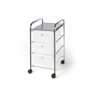 Seville Classics Chrome 3-drawer Trolley Cart