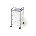 Seville Classics Chrome 3-drawer Trolley Cart
