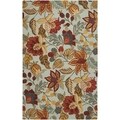 Handmade Blossom Blue Wool Rug