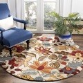 Handmade Blossom Ivory Wool Rug