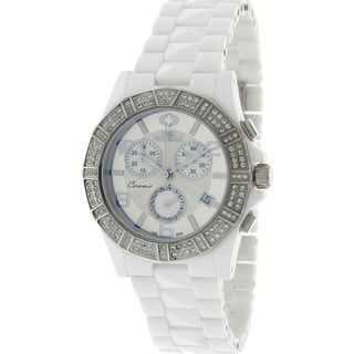 Swiss Precimax Women's White Ceramic 'Luxe Elite' Watch