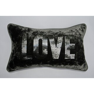 Jar Designs 'Love Grey Velvet' Throw Pillow