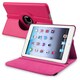 INSTEN Hot Pink Leather Swivel Tablet Case Cover for Apple iPad Mini 1/ 2 Retina Display