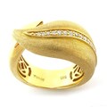 Sonia Bitton 14k Gold 1/5ct TDW Designer Diamond Leaf Ring (G-H, SI1-SI2)
