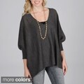 Hanna & Gracie Women's Bat-winged V-neck Sweater