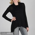 Hanna G Women's Cowl Neck Top with Uneven Hem