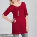 Hanna G Women's 3/4 Sleeve Scoop Neck Top
