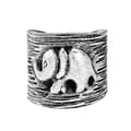 Elephant Stripes Thai Karen Silver Handmade Wrap Ring (Thailand)