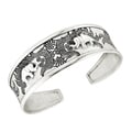 Sweet Elephant and Florals Thai Karen Silver Cuff (Thailand)