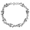 Double Sided Elephants Link Silver Bracelet (Thailand)
