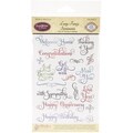 JustRite Stampers 4"x6" Clear Stamp Set-Large Fancy Sentiments 18pc