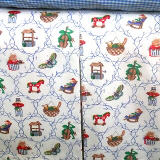 White Pictorial Crib Skirt
