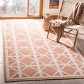 Hand-woven Moroccan Dhurrie Red Wool Rug