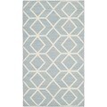 Hand-woven Moroccan Dhurrie Blue Wool Rug