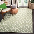 Hand-woven Moroccan Dhurrie Sage Green Wool Rug