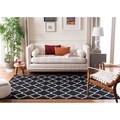 Hand-woven Moroccan Dhurrie Black Wool Rug (3' x 5')