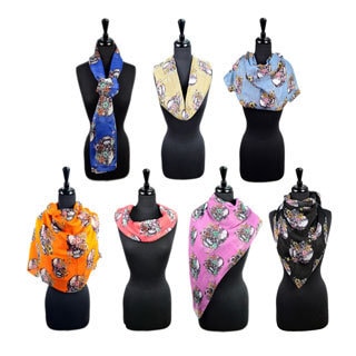 LA77 Women's Floral Skull Woven Scarf-Image