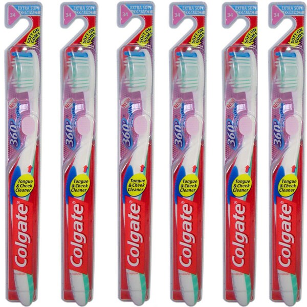 Colgate 360 Sensitive Extra Soft Toothbrush with Tongue Cleaner ...