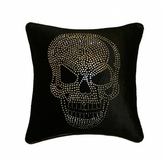JAR Designs 'Large Skull-Black' Throw Pillow