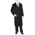 Pronto Moda Men's 'Harvard' Black Wool-cashmere Full-length Coat