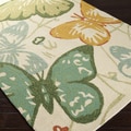 Hand-hooked Eustis Indoor/Outdoor Butterflies Rug