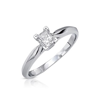 14k Gold 3/8ct TDW Certified Diamond Solitaire Engagement Ring (G-H, SI3)