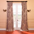 Minerva Taupe and Plum Faux Silk Jacquard French Pleated Curtains