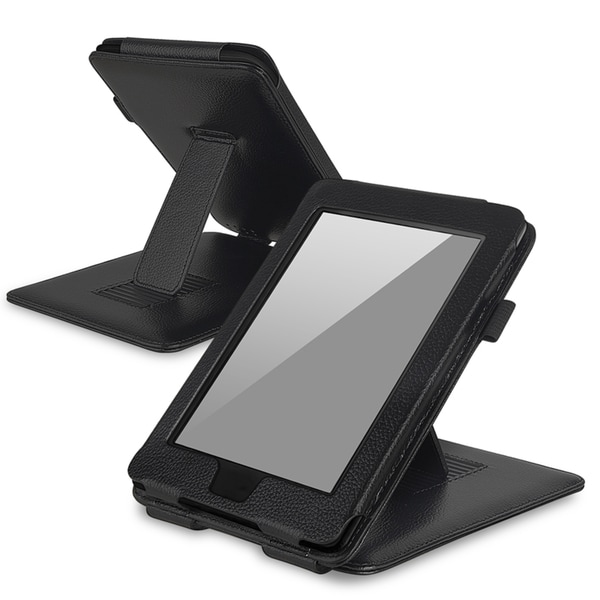 BasAcc Black Leather Case with Stand for Amazon Kindle Paperwhite