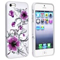 BasAcc White/ Flower Snap-on Rubber Coated Case for Apple iPhone 5