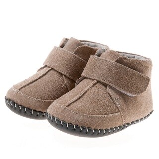 Little Blue Lamb Hand-stitched Brown Leather Baby/Infant Walking Shoes