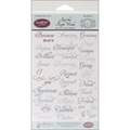 JustRite Stampers Clear Stamp Set-Just The Right Words 32pc