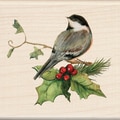 Inkadinkado Christmas Mounted Rubber Stamp -Chickadee 2.75"X2.75"